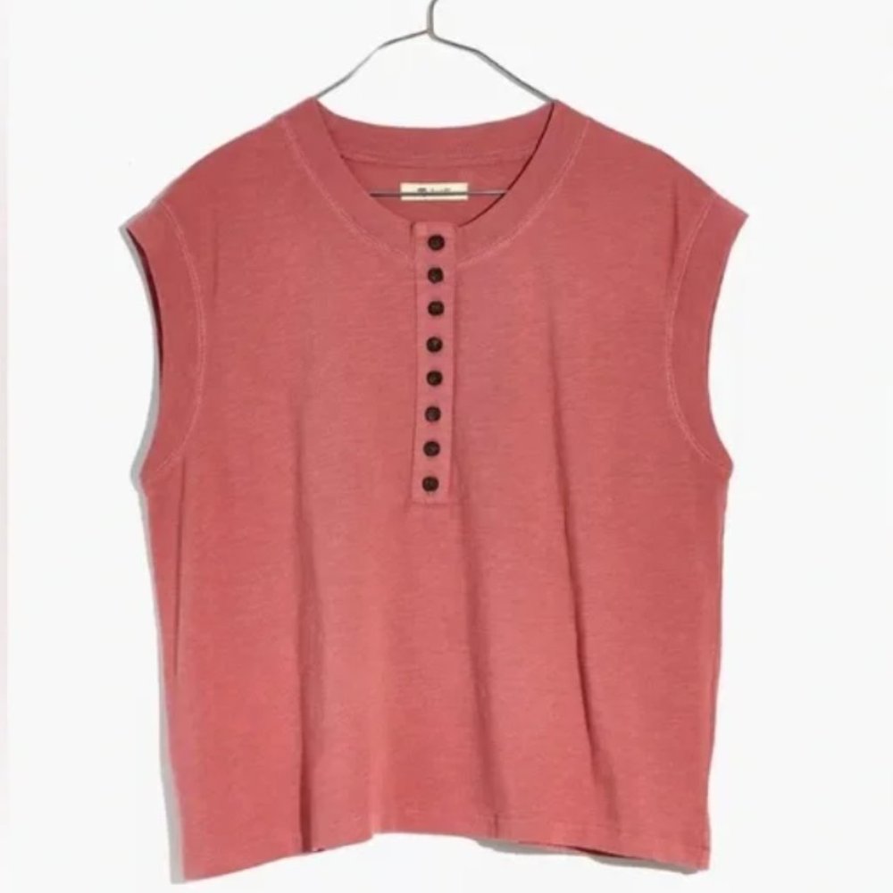 Madewell new w/ tags garment-dyed henley muscle tee